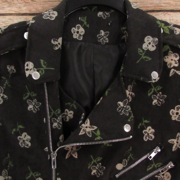 Charcoal Gray Soft Ribbed Asymmetrical Motto Jacket  S/M - Picture 4 of 16